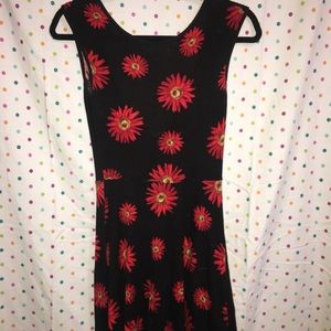 Black & Red Floral Dress
